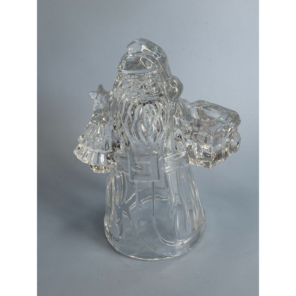 Crystal Santa Claus Figurine Candle Holder Lead Crystal 7.5" Decorative Holiday - Picture 10 of 12